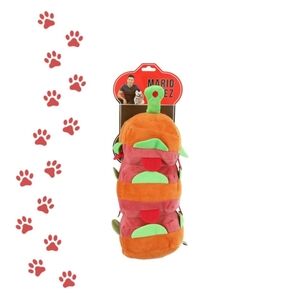 Mario Lopez Plush Dog Toy, Multi Stacked Sandwich with a Built in Squeaker